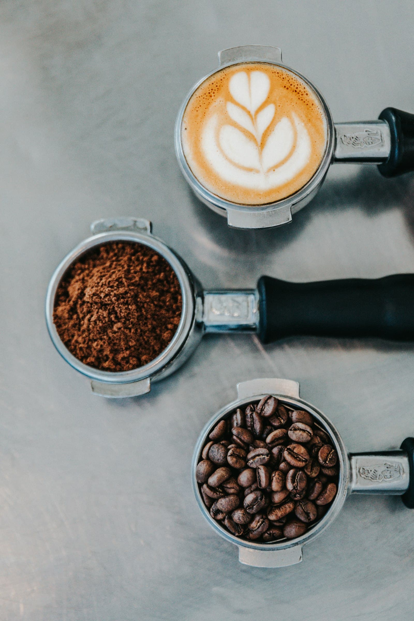 Home espresso station with machine and accessories