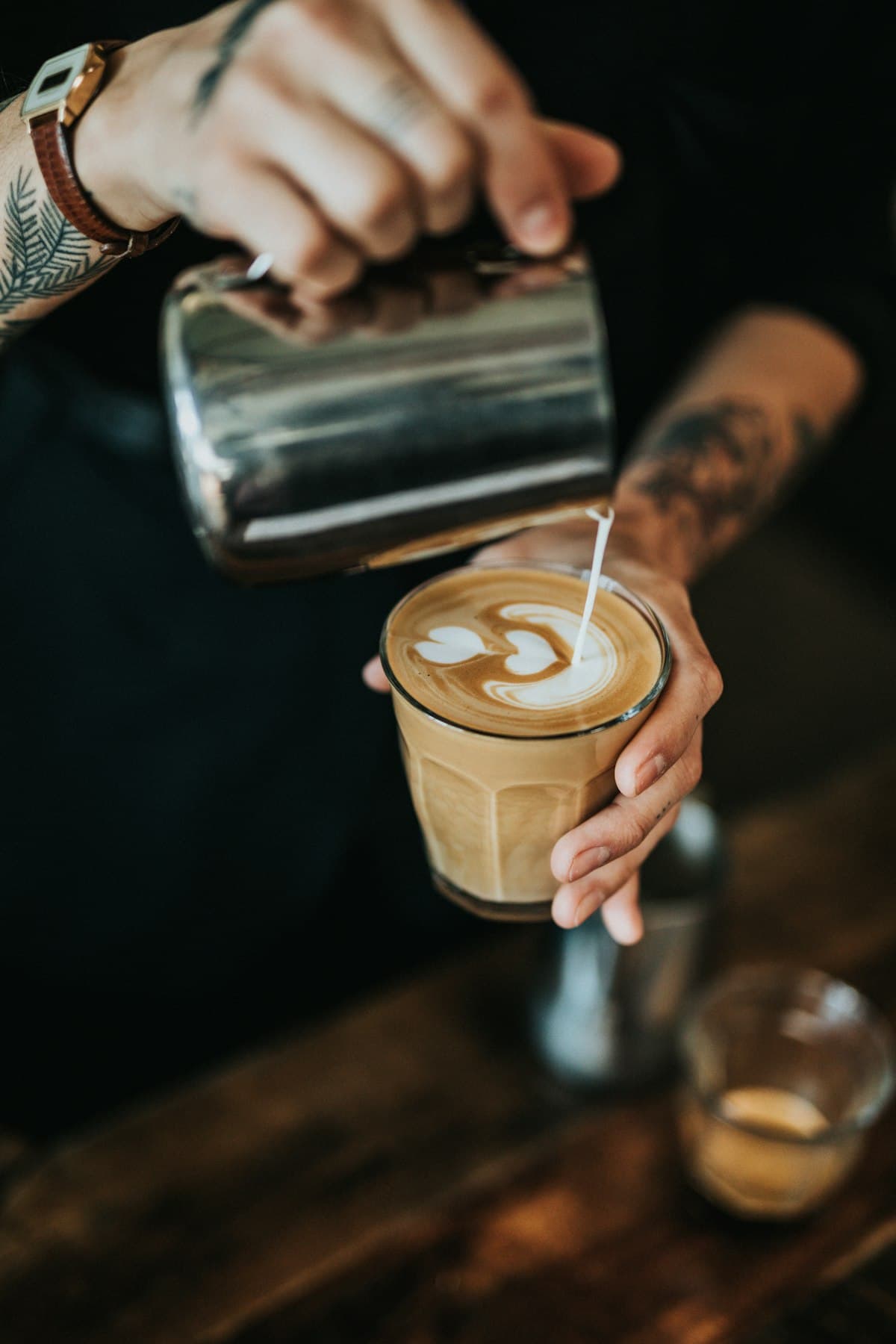 Espresso setup with grinder nearby