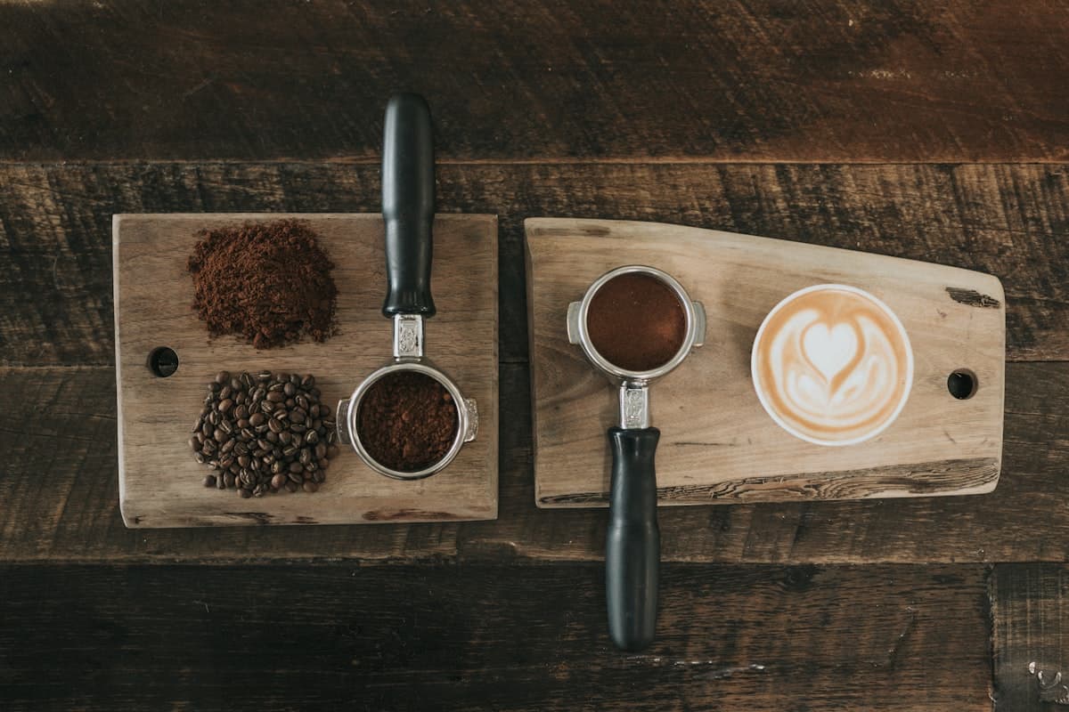Modern espresso machine with digital display