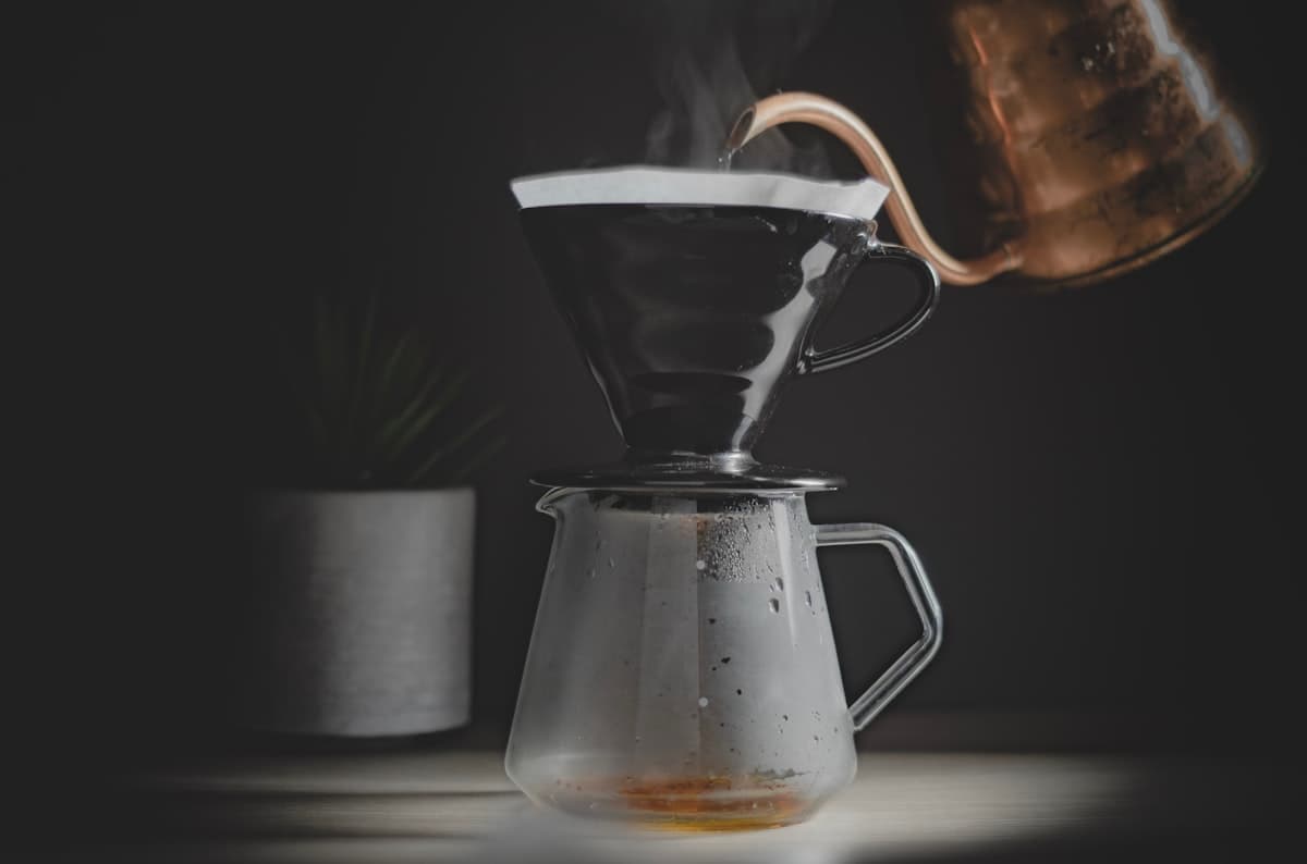 Slim espresso machine in a small kitchen